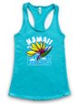 [Floral Collection] Honi Pua Sky Bird of Paradise Ladies Hawaiian Racerback Tank Top