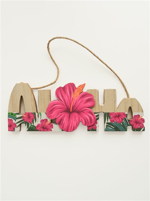 ハワイアン ウッド ウォールデコレーション [Aloha ハイビスカス ハワイアン ウッド ウォールデコレーション [Aloha ハイビスカス