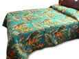 Kalama Collection Heliconia Teal Hawaiian Bedspread - Queen 99&quot; x 108&quot;