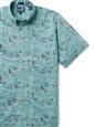 Reyn Spooner SURFER&#39;S PARADISE NILE BLUE Spooner Kloth Men&#39;s Hawaiian Shirt Classic Fit