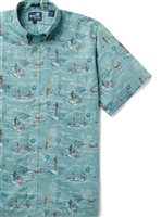 Reyn Spooner SURFER'S PARADISE NILE BLUE Spooner Kloth Men's Hawaiian Shirt Classic Fit
