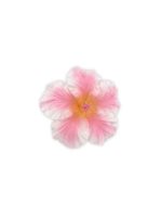 White/Pink Medium Hibiscus Hair Clip 3.5"