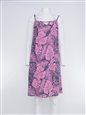 Napua Collection Honolulu Tropical Leaf Pink Rayon Summer Dress