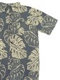 Napua Collection Honolulu Monstera Grey/Tan Cotton Men&#39;s Hawaiian Shirt
