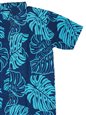 Napua Collection Honolulu メンズ アロハシャツ [モンステラ/ネイビー＆ブルー/コットン]