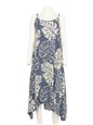 Napua Collection Honolulu Monstera Grey &amp; Tan Rayon Ankle Long Dress