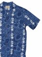 Royal Hawaiian Creations Honu&amp;Palm Blue Cotton Men&#39;s Hawaiian Shirt