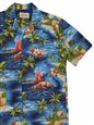 Royal Hawaiian Creations Hawaii scene Dark Blue Cotton Men&#39;s Hawaiian Shirt