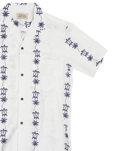 ブラウス シャツ 「 Hawaiian Creations/ロイヤルハワイアンクリエーションズ」MEN'S ALOHA SHIRT RAYO Royal Hawaiian Creations Hibiscus & Monstera Light Blue