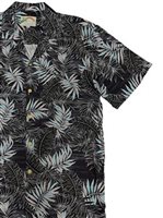 Paradise Found Midnight Palm Black Rayon Men's Hawaiian Shirt