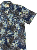 Paradise Found Midnight Palm Navy Rayon Men's Hawaiian Shirt