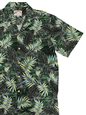 Paradise Found Midnight Palm Green Rayon Men&#39;s Hawaiian Shirt
