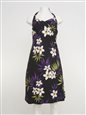 Royal Hawaiian Creations Plumeria Black Rayon Hawaiian Sylvia Dress