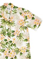 Ky's Plumeria Dream White Cotton Poplin Men's Hawaiian Shirt