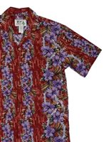 Ky's Lei of Aloha Red Cotton Poplin Men's Hawaiian Shirt