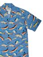 Ky&#39;s Hawaiian fish Blue Cotton Poplin Men&#39;s Hawaiian Shirt