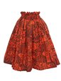 Anuenue (Pau) Hibiscus &amp; Tapa Red Poly Cotton Single Pau Skirt / 3 Bands
