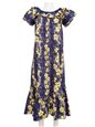 Ky&#39;s Lei of Aloha Purple Cotton HawaiianLong Muumuu Dress