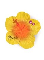 Island Heritage Hibiscus Hawaii Yellow HP Polyresin Magnet