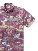 Reyn Spooner BIG ISLAND GLORY EGGPLANT Spooner Kloth Men's Hawaiian Shirt Classic Fit