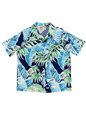Paradise Found Cabana Palms Navy Rayon Women&#39;s Hawaiian Shirt
