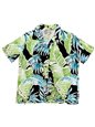 Paradise Found Cabana Palms Black Rayon Women&#39;s Hawaiian Shirt