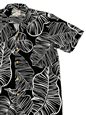 Paradise Found TARO LEAF Black Rayon Men&#39;s Hawaiian Shirt