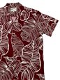 Paradise Found TARO LEAF Red Rayon Men&#39;s Hawaiian Shirt