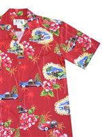 Ky's Hawaiian Christmas Red Cotton Poplin Men's Hawaiian Shirt