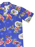 Ky's Hawaiian Christmas Navy Cotton Poplin Men's Hawaiian Shirt