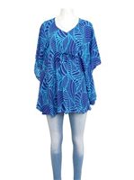 Napua Collection Honolulu Waimea Blue Rayon Cover Up Dress
