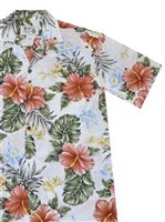 Ky's Kahala Hibiscus White Cotton Poplin Men's Hawaiian Shirt