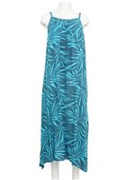 Napua Collection Honolulu Leaves Gray/BlueLeaves Rayon Long Dress