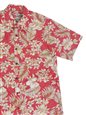 Hilo Hattie PEN &amp; INK BOTANICAL Red Cotton  Men&#39;s Hawaiian Shirt
