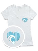 [Tribal Collection] Honi Pua Tribal Heart Wave Ladies Hawaiian T-Shirt