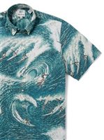 Reyn Spooner BIG WAVE DEEP OCEAN Spooner Kloth Men's Hawaiian Shirt Classic Fit