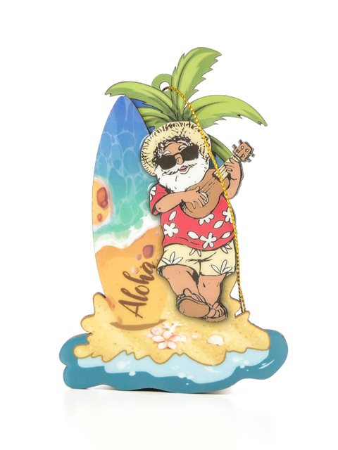 クリスマスオーナメント　Hawaii サンタ　ウクレレ　ハワイ サーフィンサンタ クリスマスオーナメント Hawaii サンタ ウクレレ ハワイ