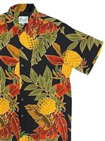 [Diamond Head Sportswear collection] Paradise Found RETRO PINEAPPLE MIDNIGHT Rayon Men's Hawaiian Shirt