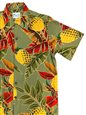 [Diamond Head Sportswear collection] Paradise Found RETRO PINEAPPLE OLIVE Rayon Men&#39;s Hawaiian Shirt