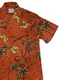 [Diamond Head Sportswear collection] Paradise Found Vintage Oasis Palm RUST Rayon Men&#39;s Hawaiian Shirt