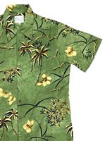 [Diamond Head Sportswear collection] Paradise Found Vintage Oasis Palm MOSS Rayon Men's Hawaiian Shirt