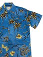 [Diamond Head Sportswear collection] Paradise Found Vintage Oasis Palm COOL WATER Rayon Men&#39;s Hawaiian Shirt
