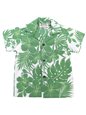 [Exclusive] Royal Hawaiian Creations Hibiscus Panel Green Poly Cotton Boys Hawaiian Shirt