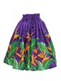 Bird of Paradise Purple Poly Cotton Single Pau Skirt / 3 Bands