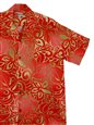 Hilo Hattie Tribal Tiare Red Rayon Men&#39;s Hawaiian Shirt