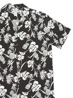 Two Palms Dream Garden Black Rayon Men's Hawaiian Shirt