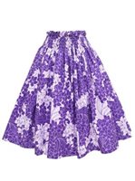 Anuenue (Pau) Puakenikeni Purple Poly Cotton Single Pau Skirt / 3 Bands