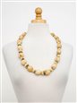 Natural White / Tricolor Natural White Kukui Nut &amp; Mongo Shell Combination Lei