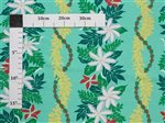 Flowers & Leaves Border Mint Poly Cotton Trans-Pacific Textiles, Ltd. / TPTEX Flowers & Leaves Border Mint Poly Cotton LW-23-888