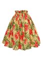 Anuenue (Pau) Hibiscus &amp; Palm leaves Yellow Poly Cotton Single Pau Skirt / 3 Bands